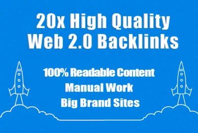 20 High Quality Branded Web 2.0 Backlinks